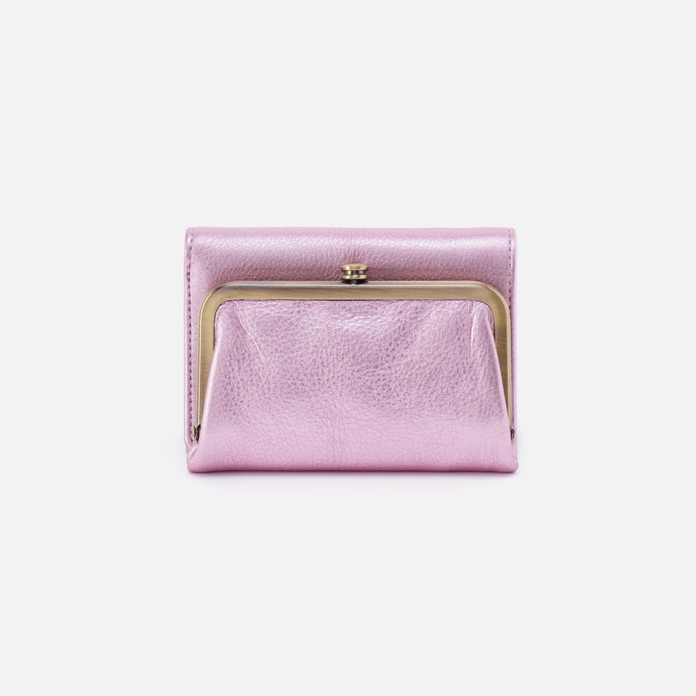 Hobo | Robin Compact Wallet in Metallic Leather - Pink Metallic