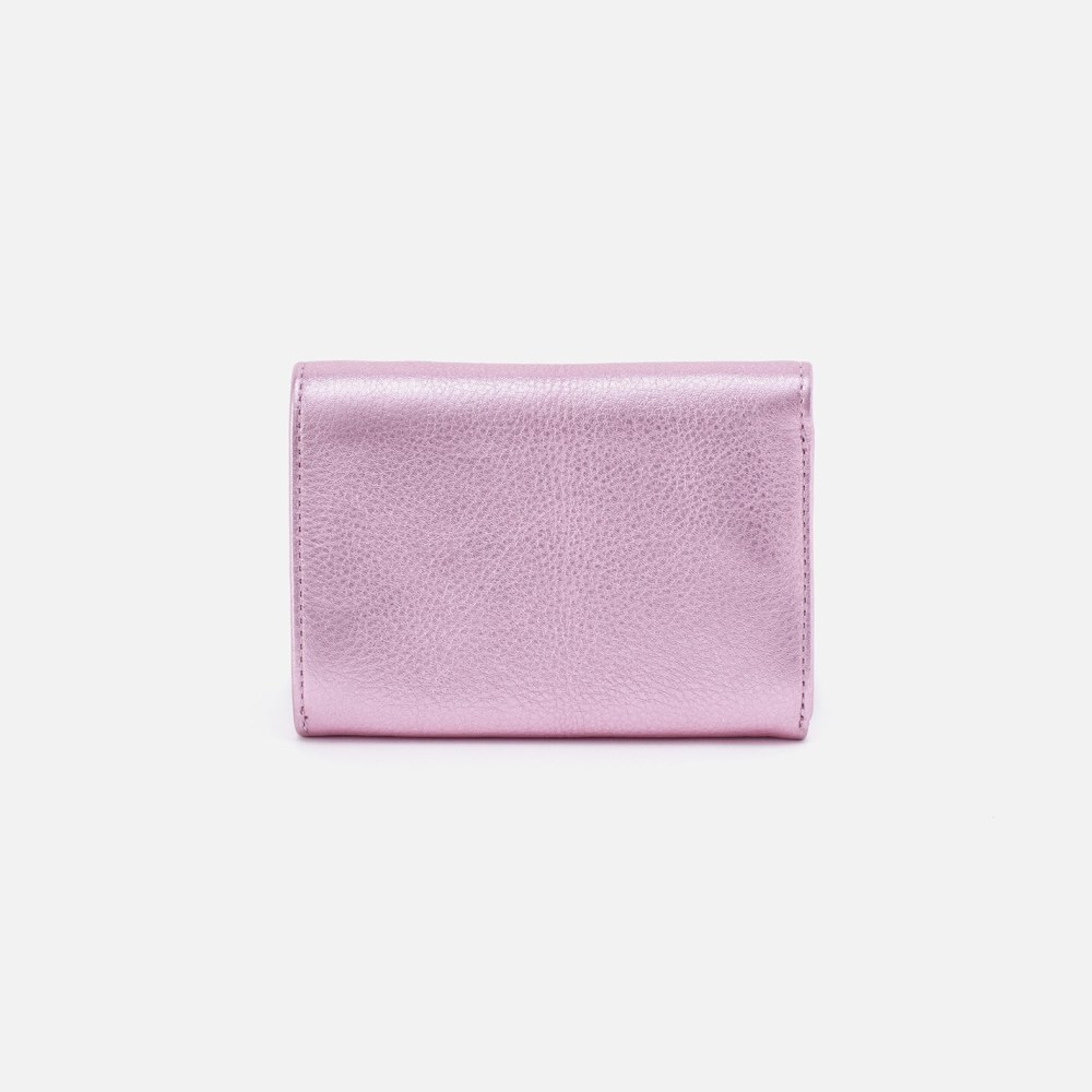 Hobo | Robin Compact Wallet in Metallic Leather - Pink Metallic