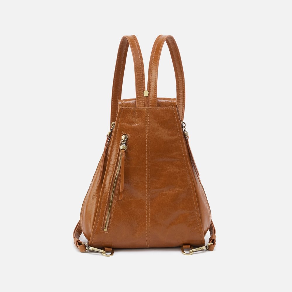 Hobo | Betta Backpack in Polished Leather - Truffle