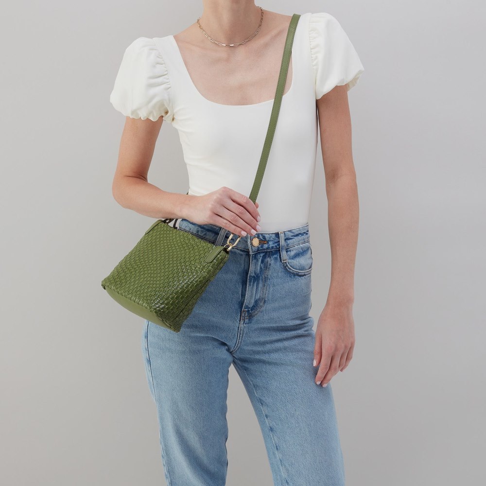 Hobo | Bolder Convertible Crossbody in Wave Weave Leather - Sweet Basil