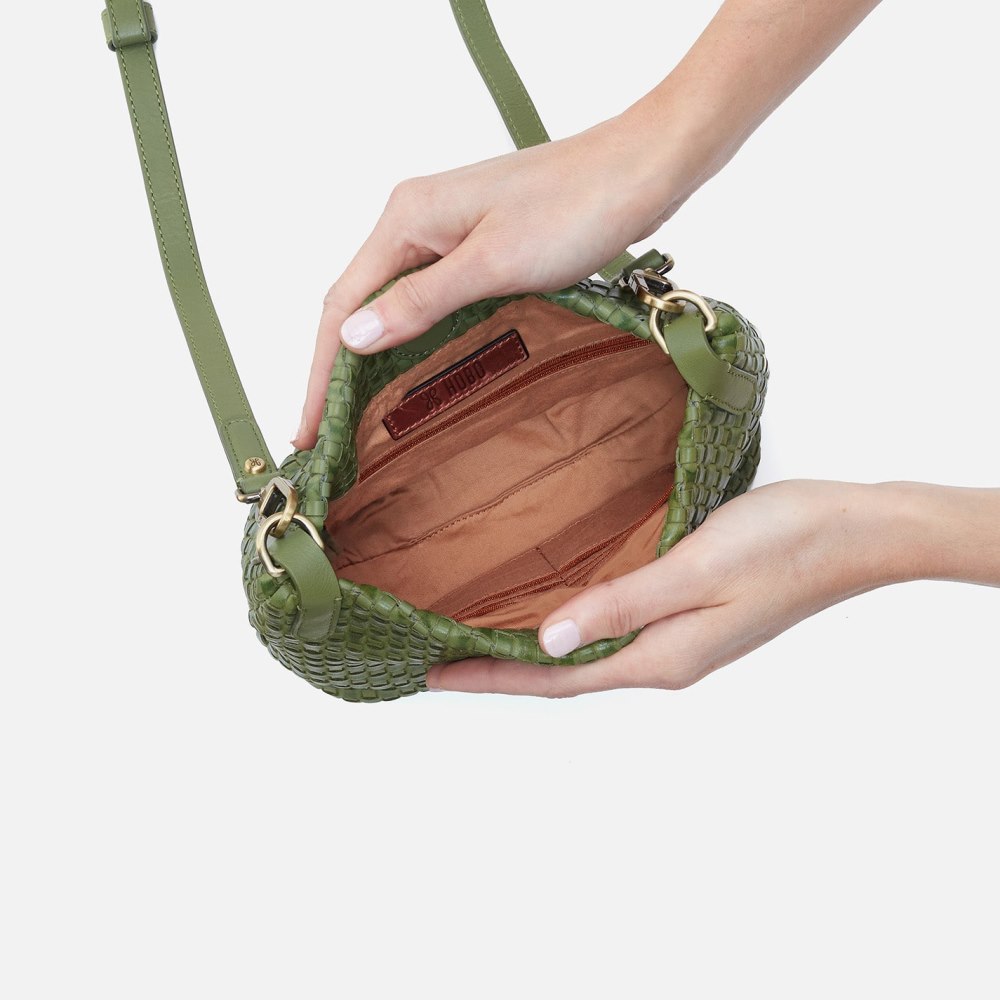 Hobo | Bolder Convertible Crossbody in Wave Weave Leather - Sweet Basil