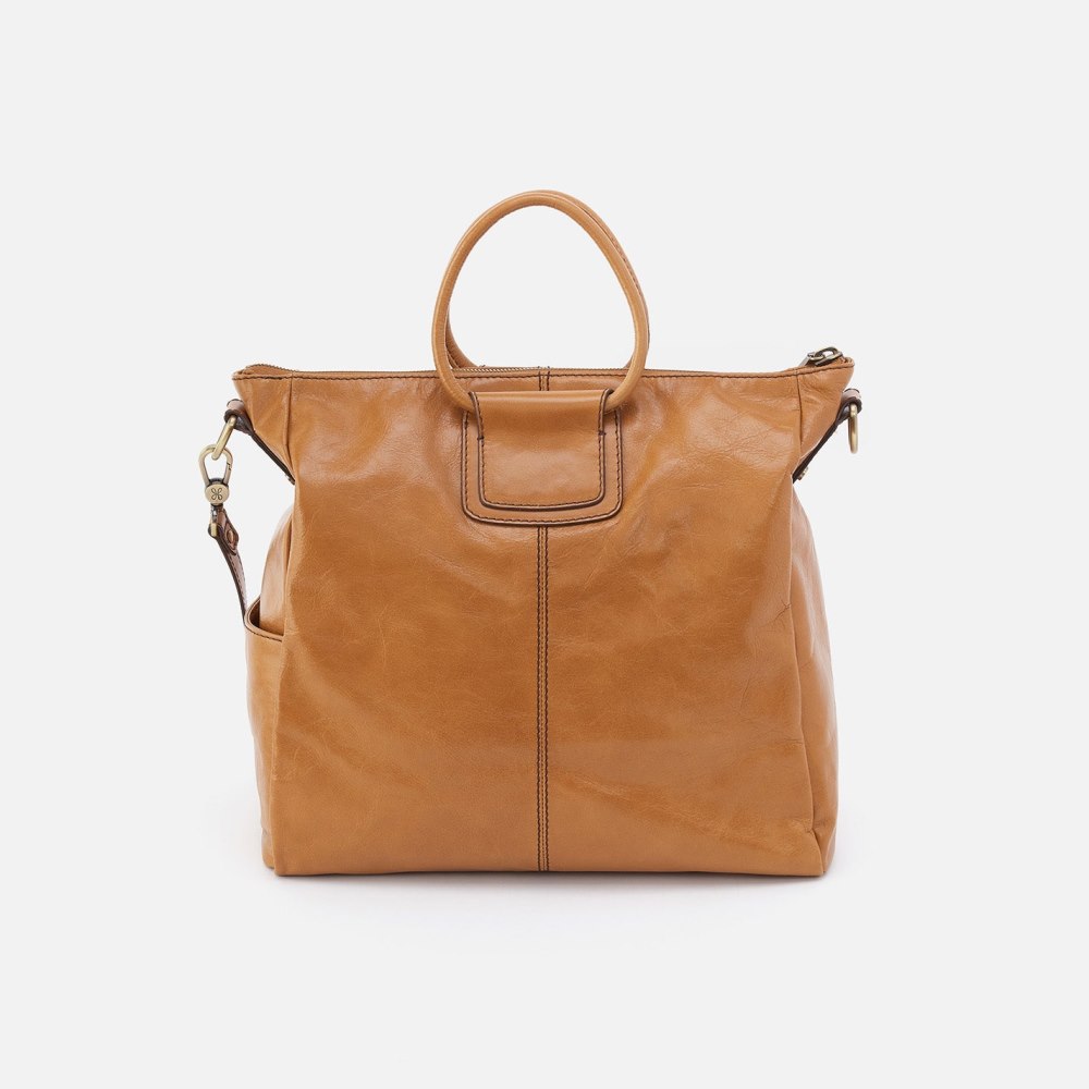 Hobo | Sheila Large Satchel in Polished Leather - Natural