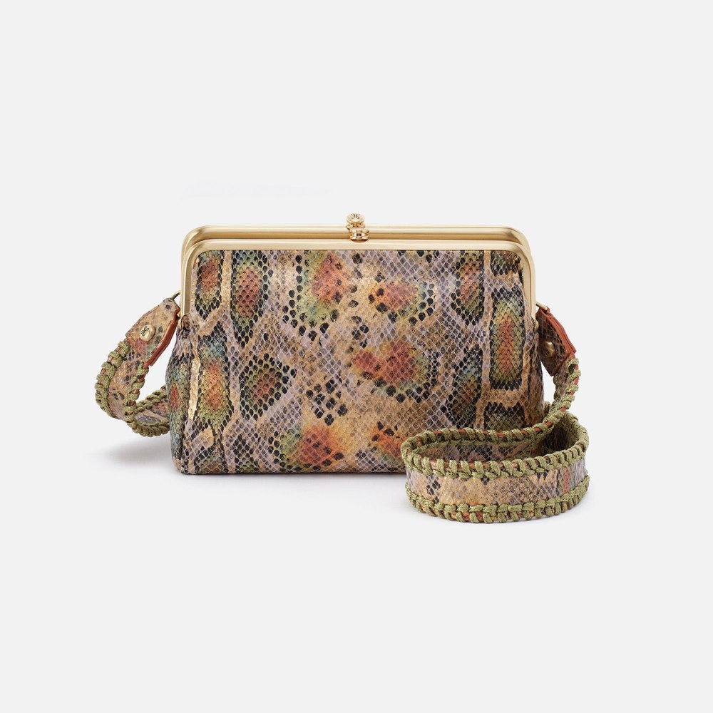 Hobo | Lauren Crossbody in Printed Leather - Opal Snake Print - Click Image to Close