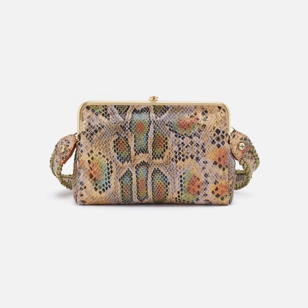 Hobo | Lauren Crossbody in Printed Leather - Opal Snake Print