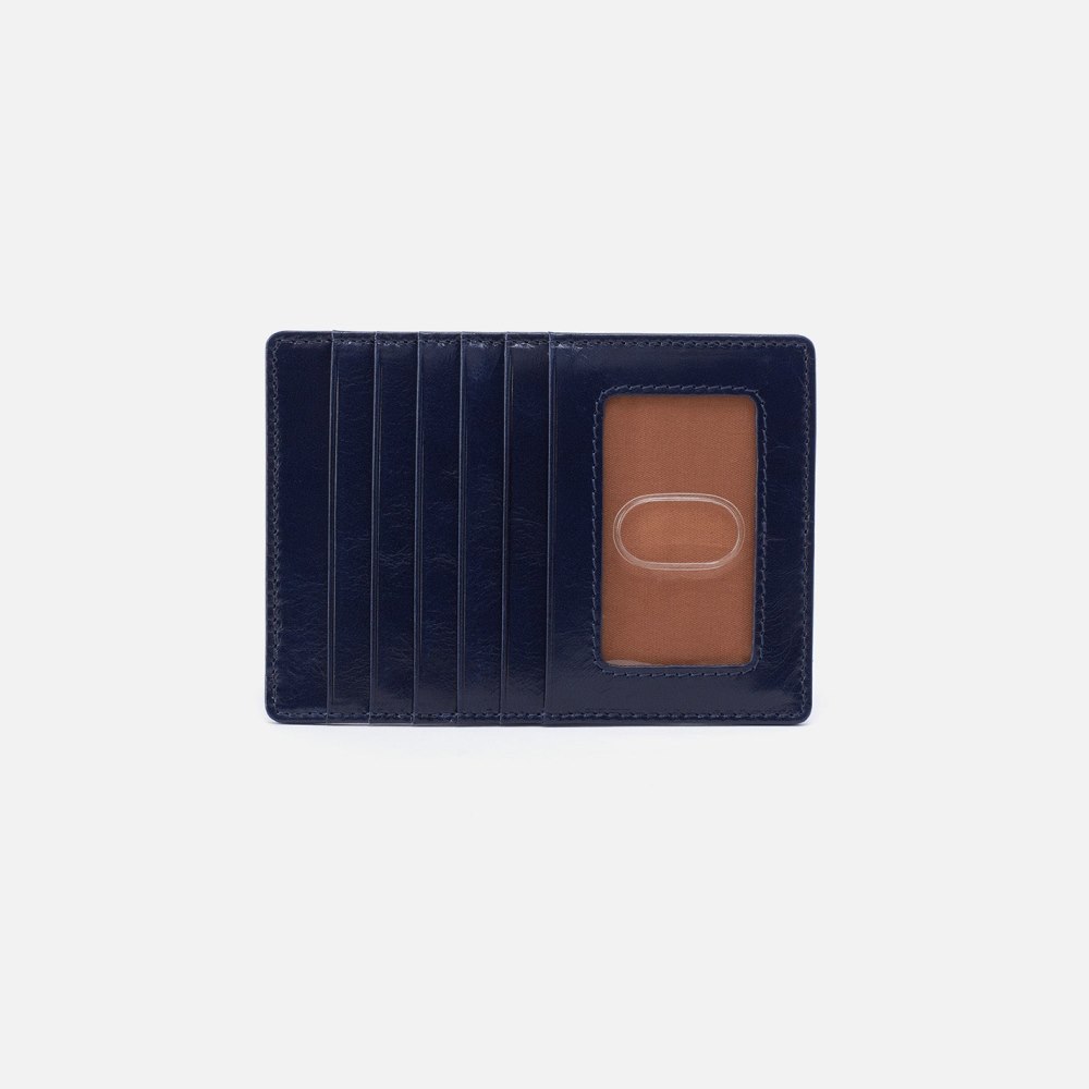 Hobo | Euro Slide Card Case in Polished Leather - Nightshade