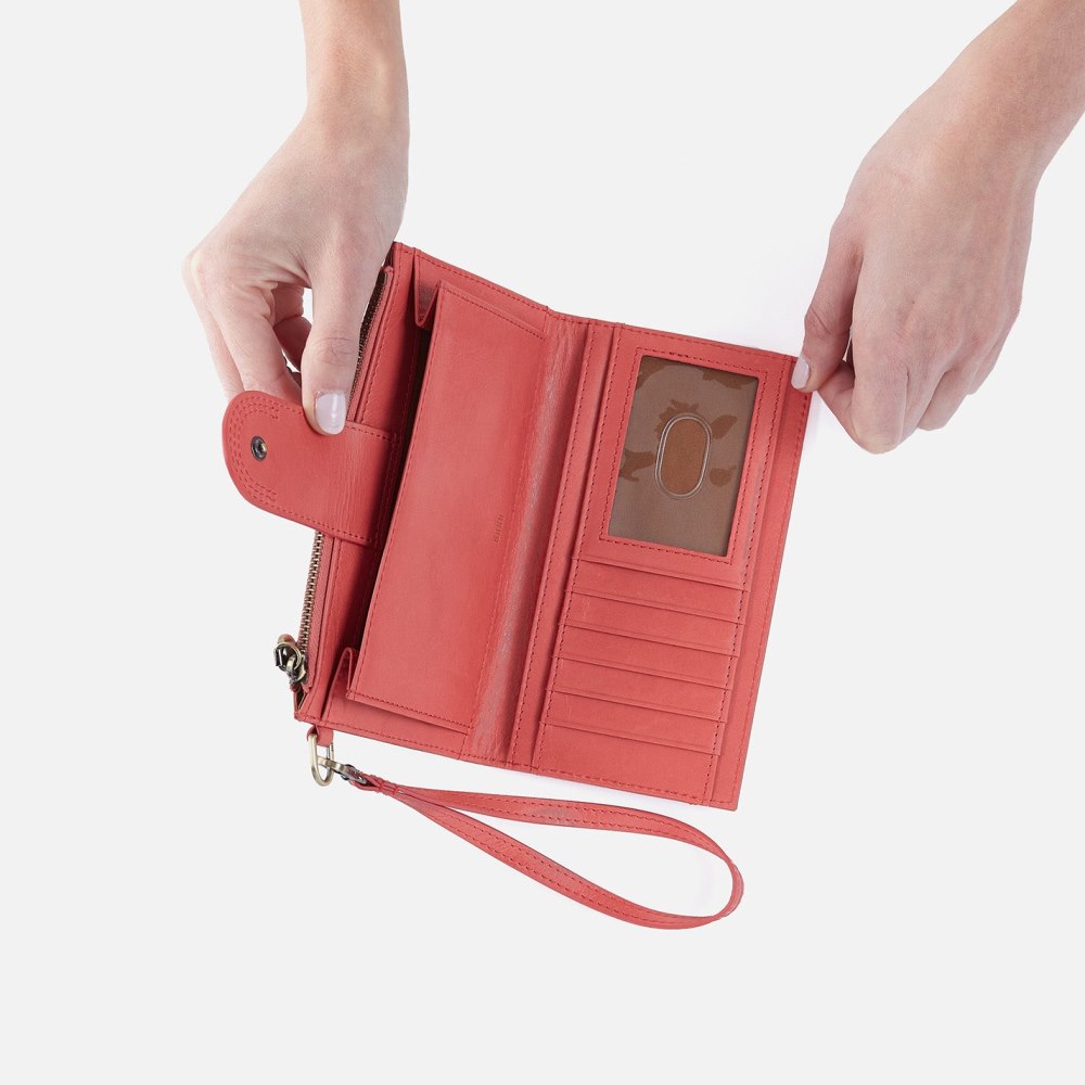 Hobo | Kali Phone Wallet in Polished Leather - Cherry Blossom