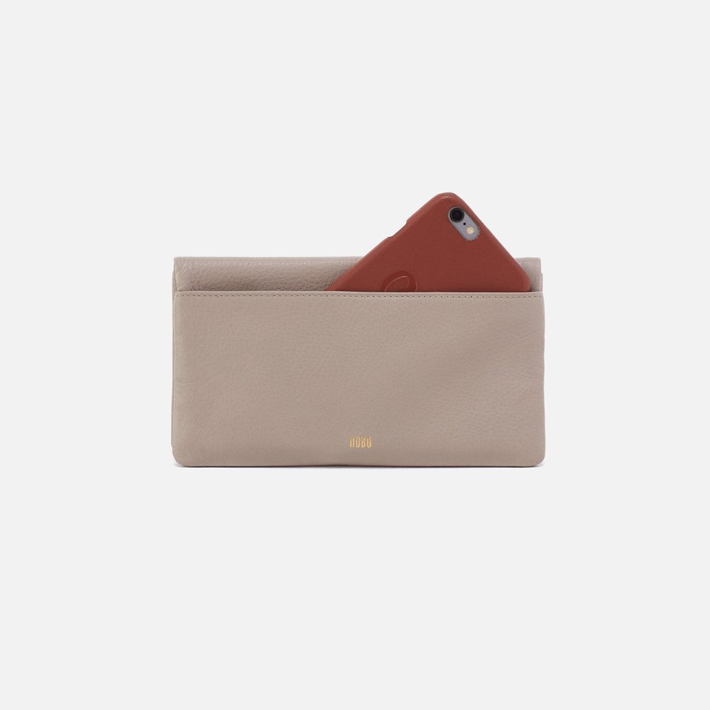 Hobo | Lumen Continental Wallet in Pebbled Leather - Taupe