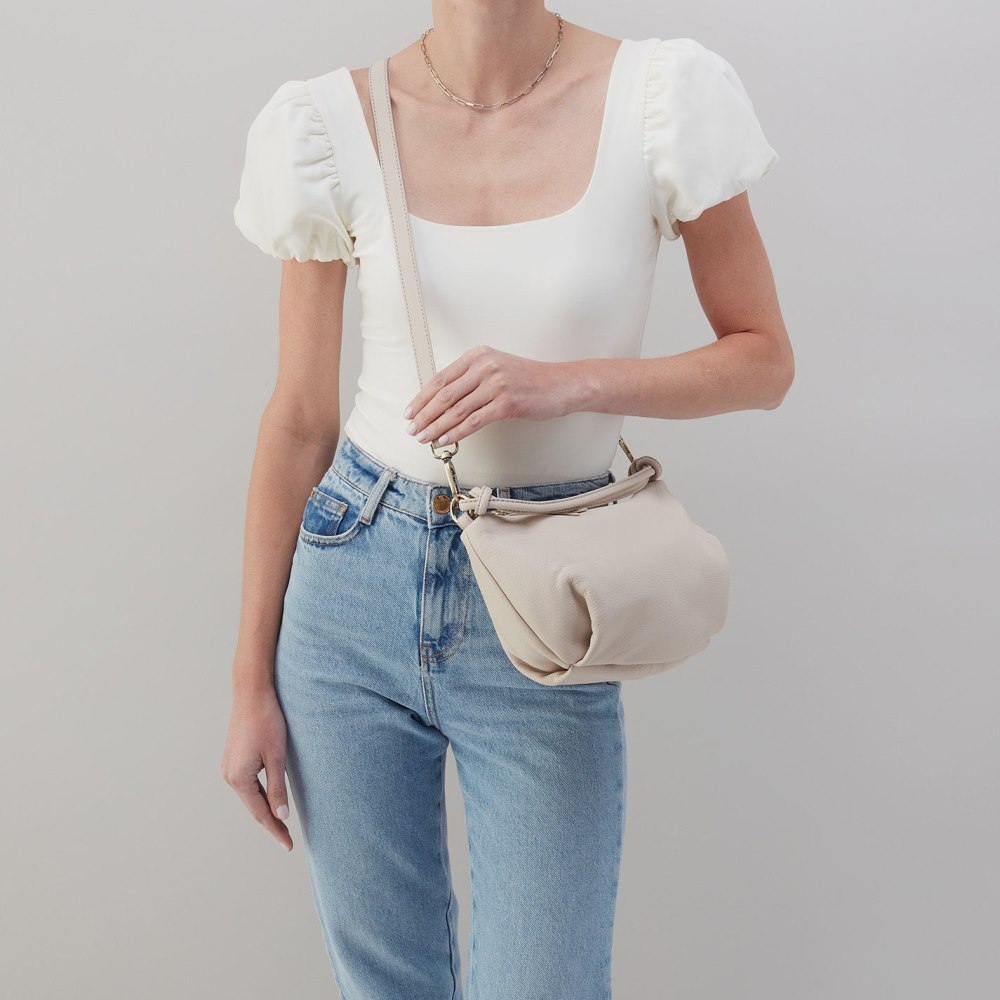 Hobo | Lindley Crossbody in Soft Pebbled Leather - Stone