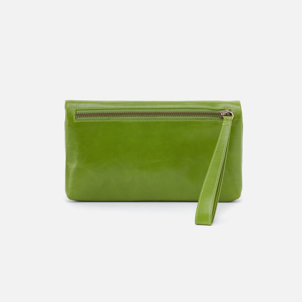 Hobo | Lauren Wristlet in Polished Leather - Garden Green