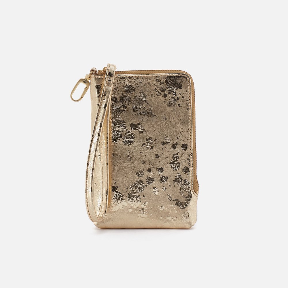 Hobo | Spark Wristlet in Metallic Leather - Gilded Marble