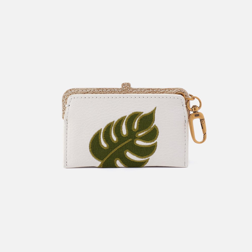 Hobo | Lauren Card Case Charm in Pebbled Leather - White - Click Image to Close