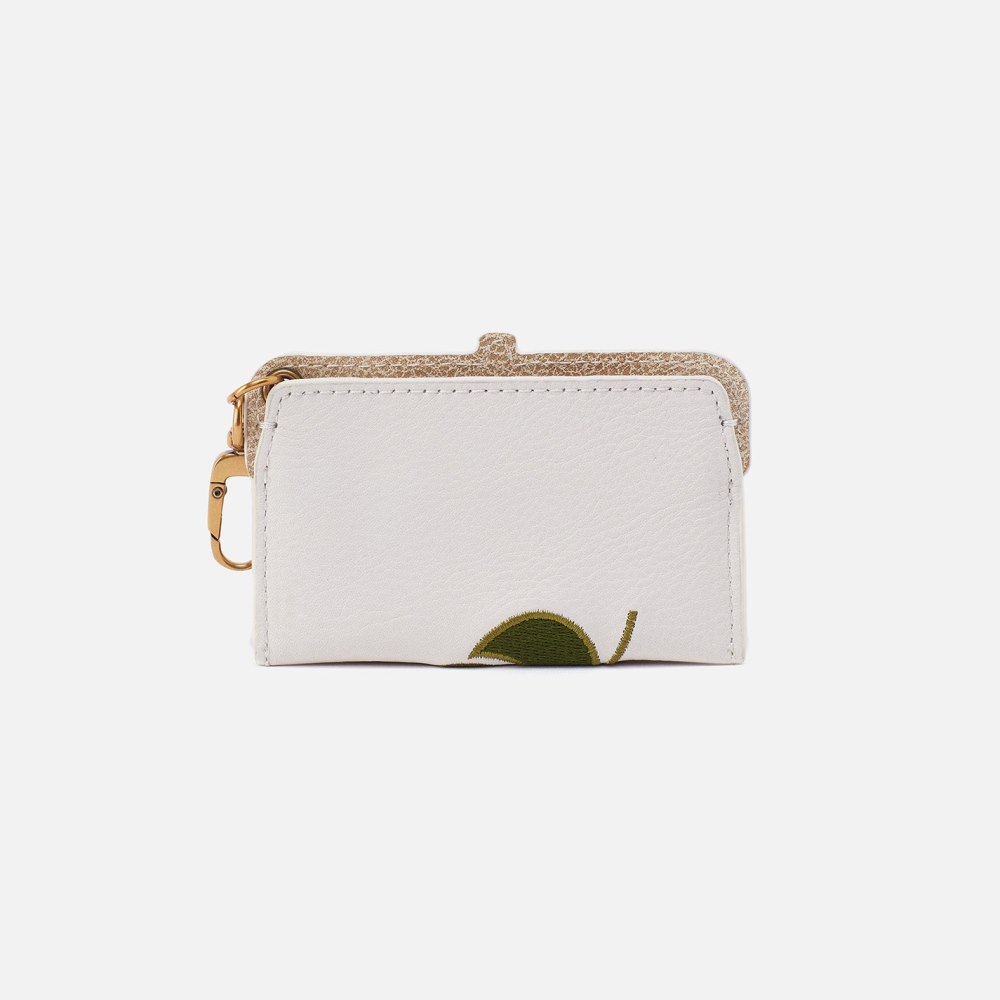 Hobo | Lauren Card Case Charm in Pebbled Leather - White