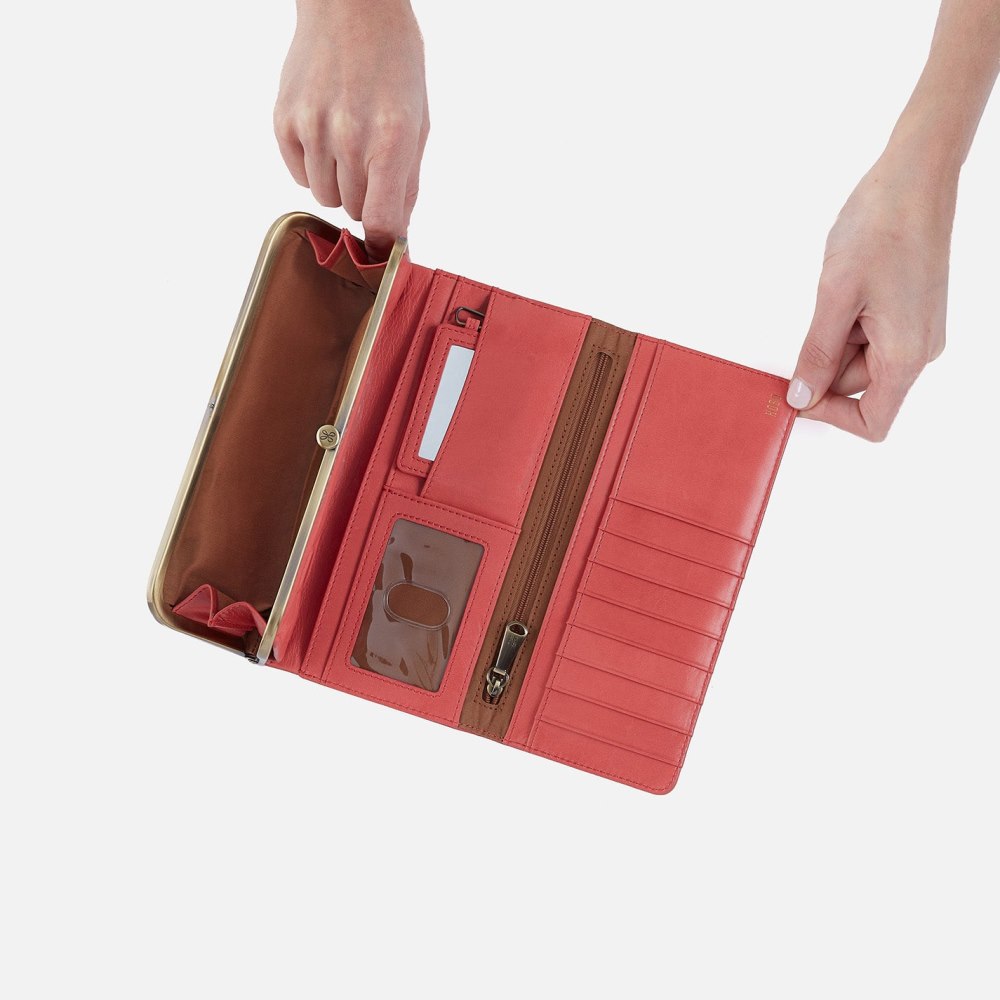 Hobo | Rachel Continental Wallet in Polished Leather - Cherry Blossom