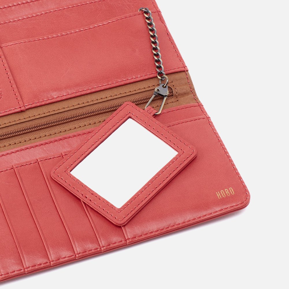 Hobo | Rachel Continental Wallet in Polished Leather - Cherry Blossom