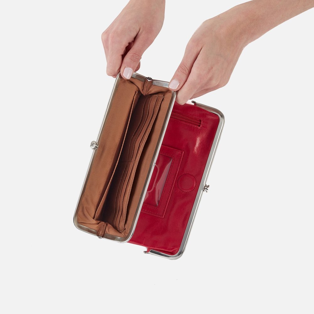 Hobo | Lauren Clutch-Wallet in Polished Leather - Claret