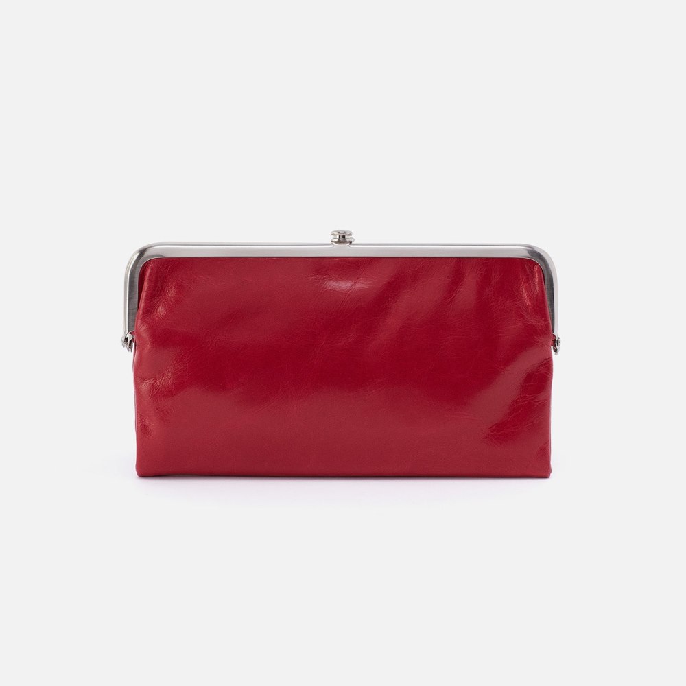 Hobo | Lauren Clutch-Wallet in Polished Leather - Claret