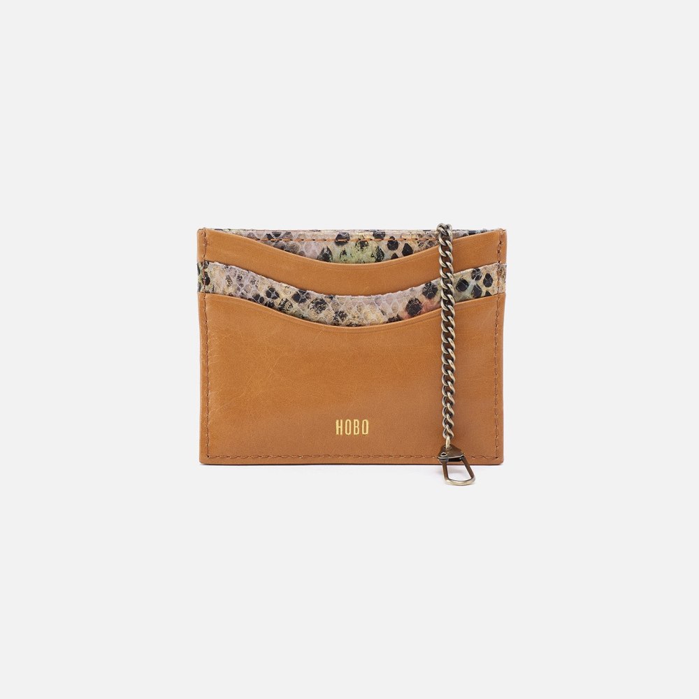 Hobo | Max Card Case in Mixed Leathers - Natural