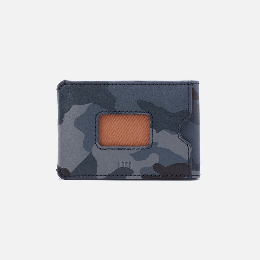 Hobo | Men's Bifold Wallet in Silk Napa Leather - Blue Camo