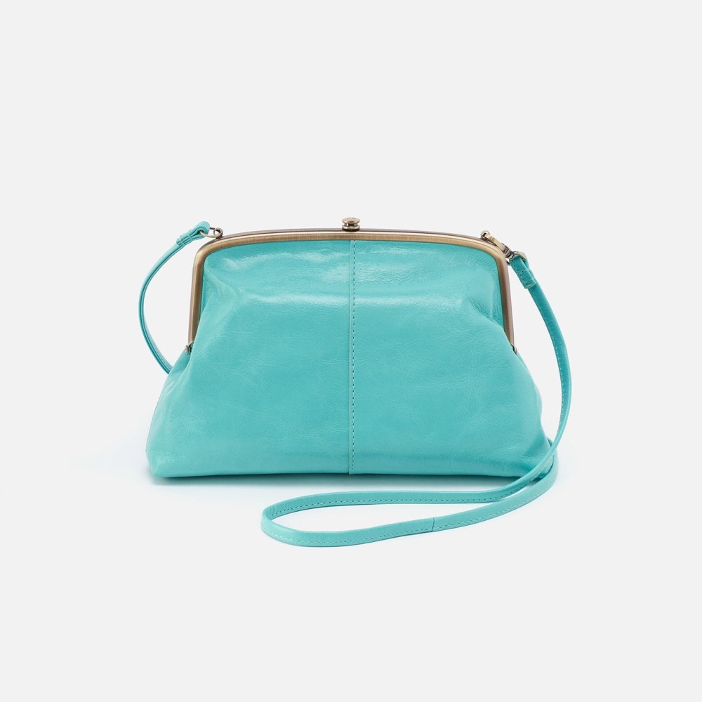 Hobo | Lana Crossbody in Polished Leather - Light Aqua