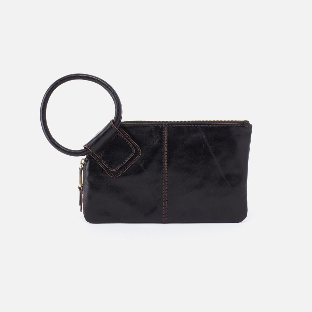 Hobo | Sable Wristlet in Polished Leather - Black