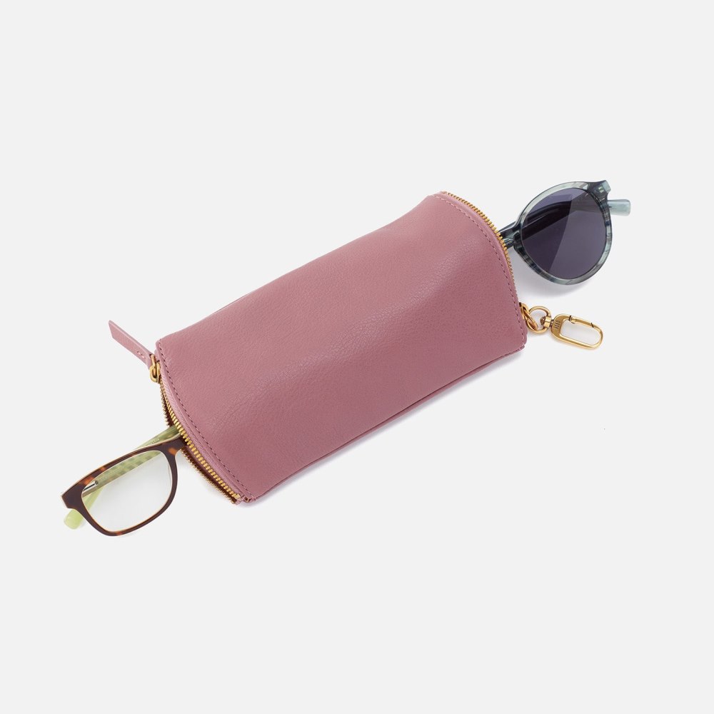 Hobo | Spark Double Eyeglass Case in Pebbled Leather - Mauve