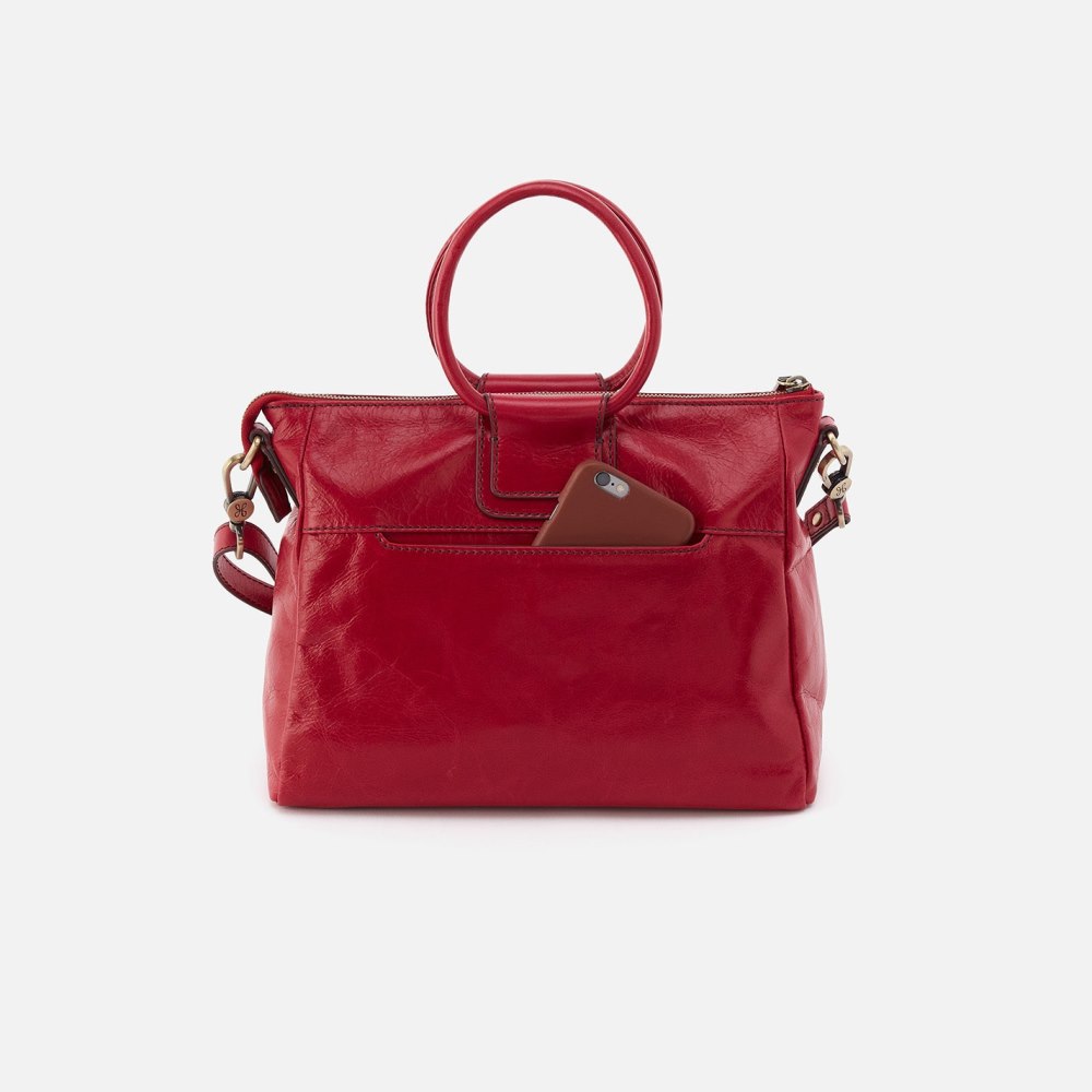 Hobo | Sheila Medium Satchel in Polished Leather - Claret