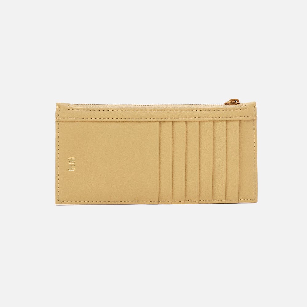 Hobo | Carte Card Case in Pebbled Leather - Flax