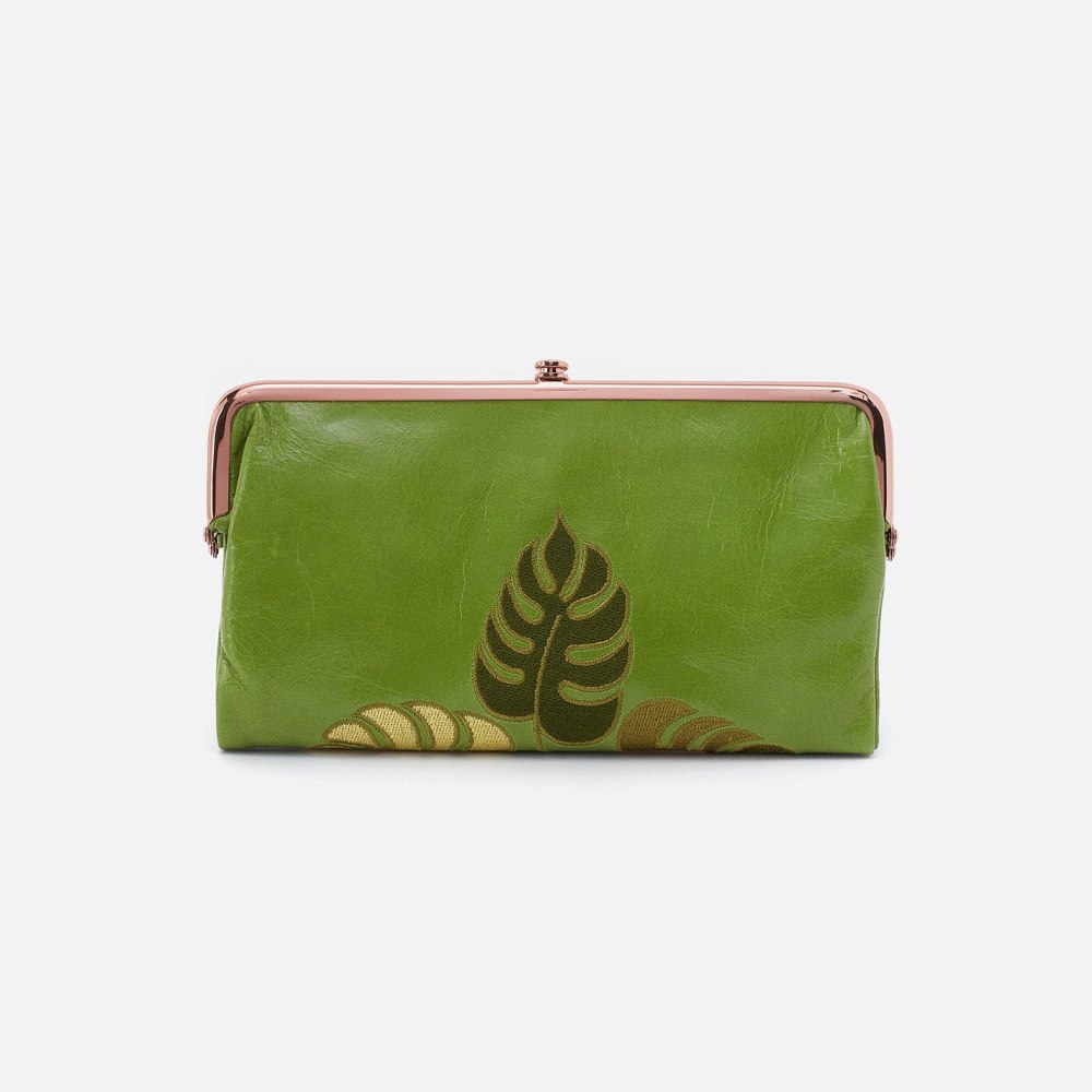 Hobo | Lauren Clutch-Wallet in Polished Leather - Garden Green