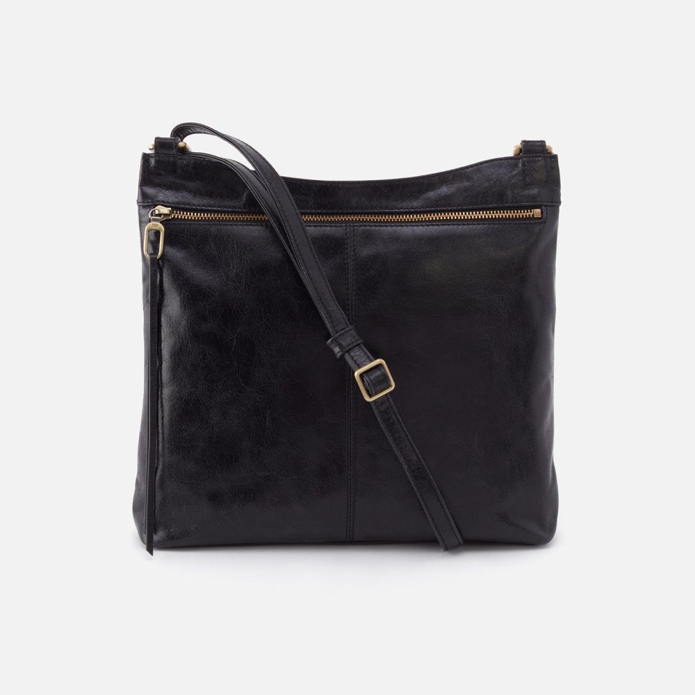 Hobo | Cambel Large Crossbody in Polished Leather - Black - Click Image to Close