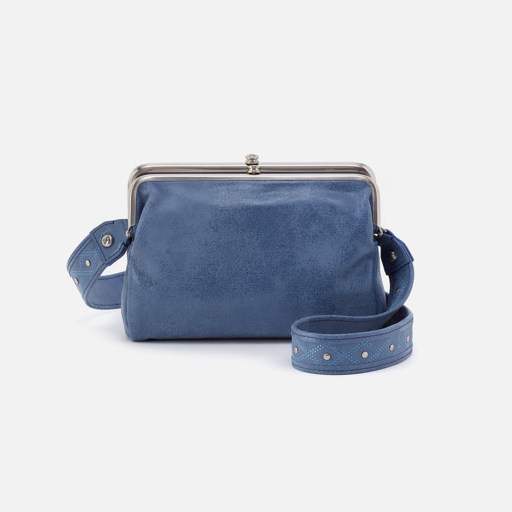 Hobo | Lauren Crossbody in Buffed Leather - Azure