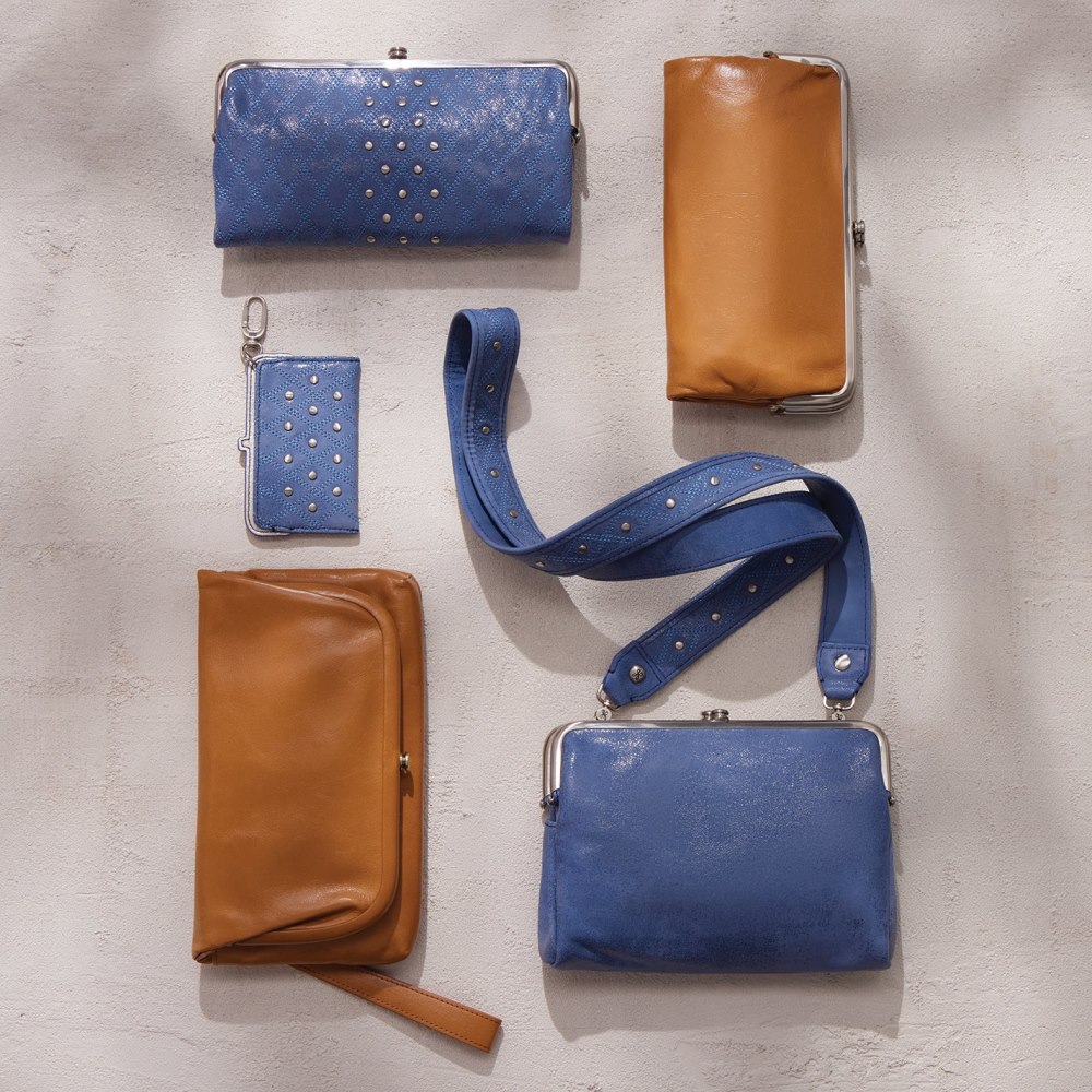 Hobo | Lauren Crossbody in Buffed Leather - Azure