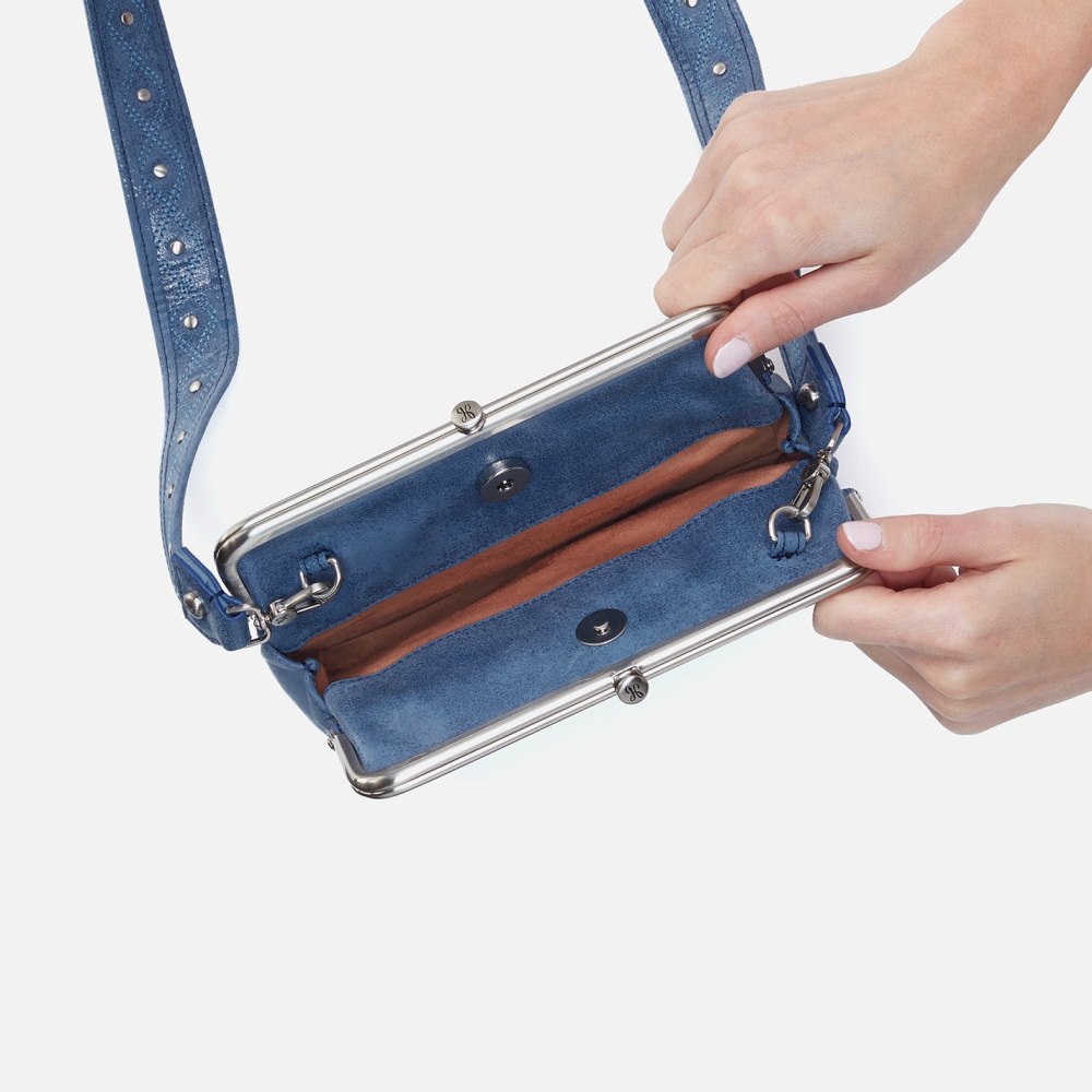 Hobo | Lauren Crossbody in Buffed Leather - Azure