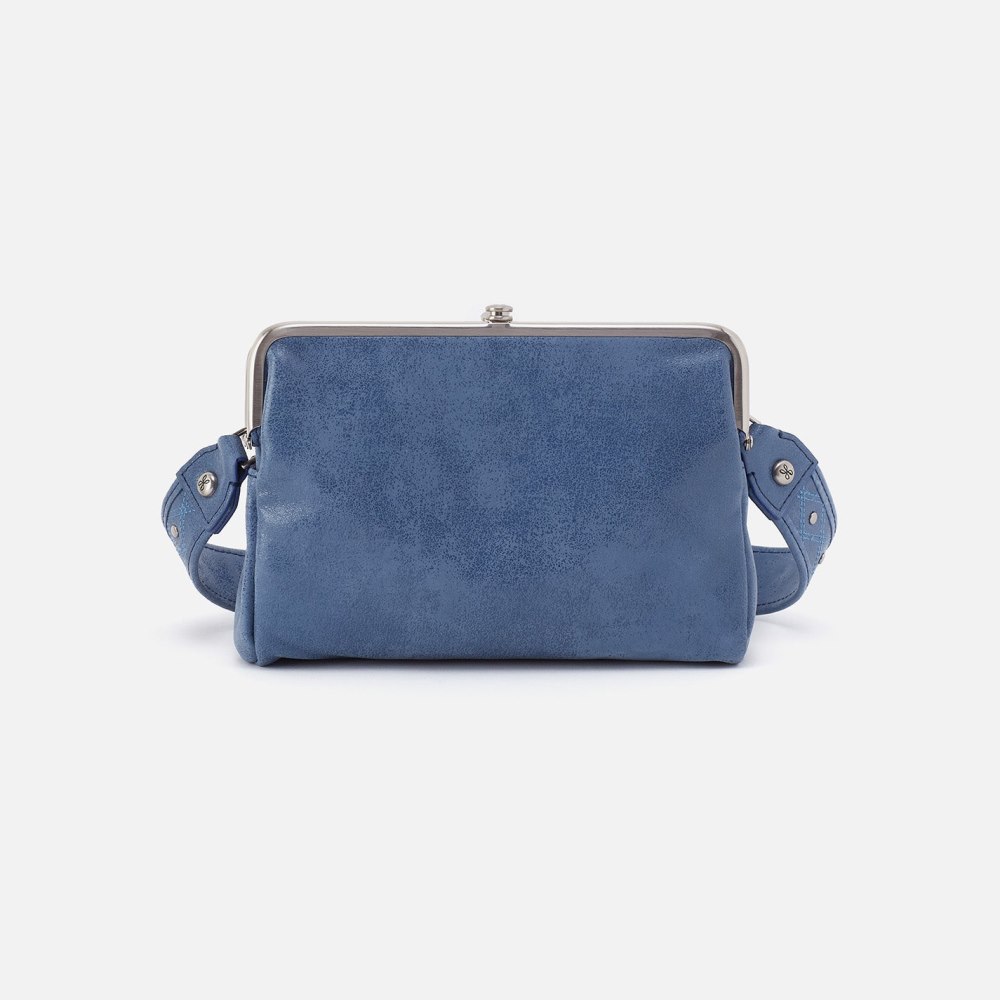 Hobo | Lauren Crossbody in Buffed Leather - Azure