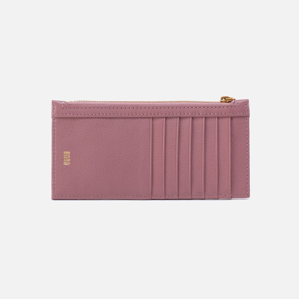 Hobo | Carte Card Case in Pebbled Leather - Mauve