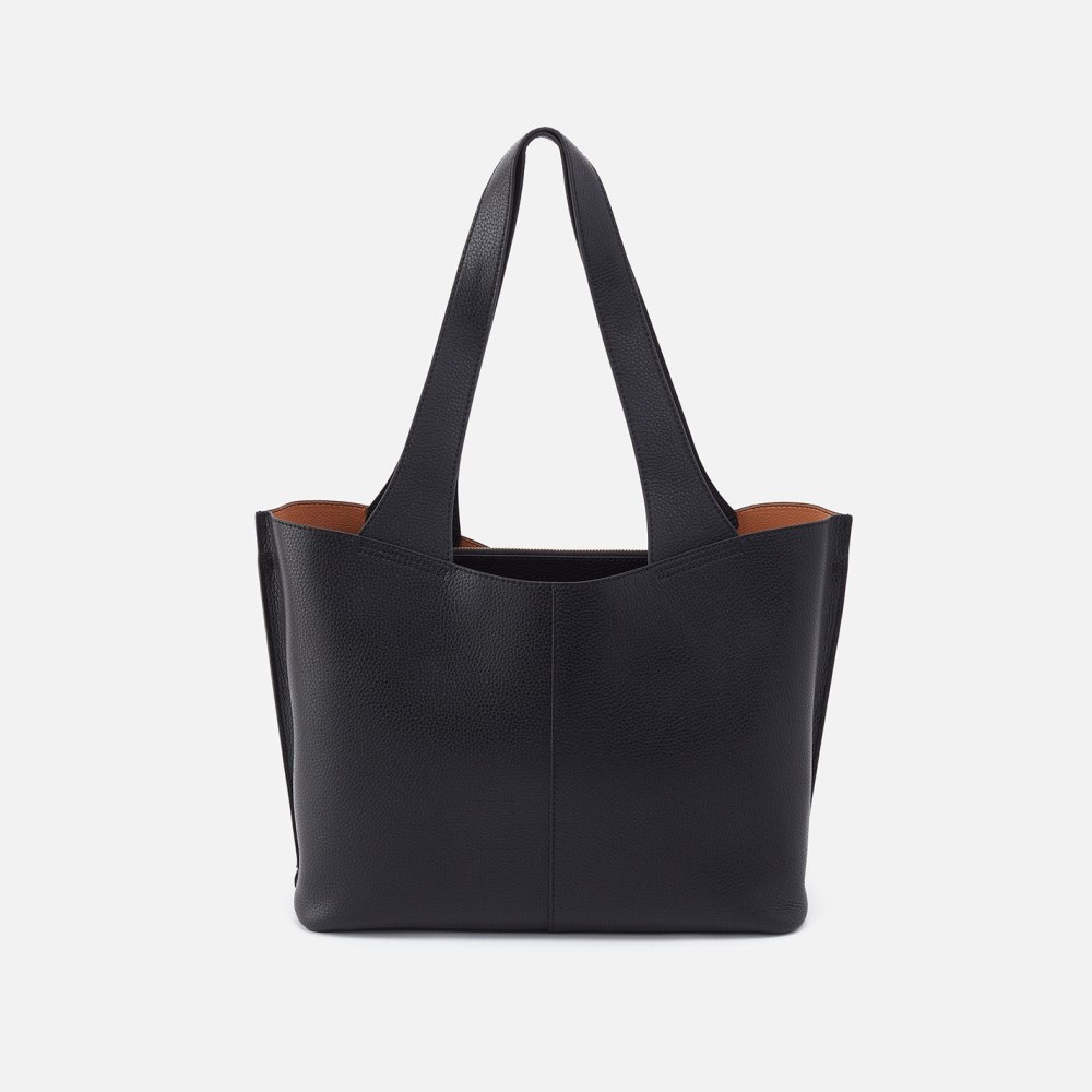 Hobo | Vida Tote in Micro Pebbled Leather - Black - Click Image to Close