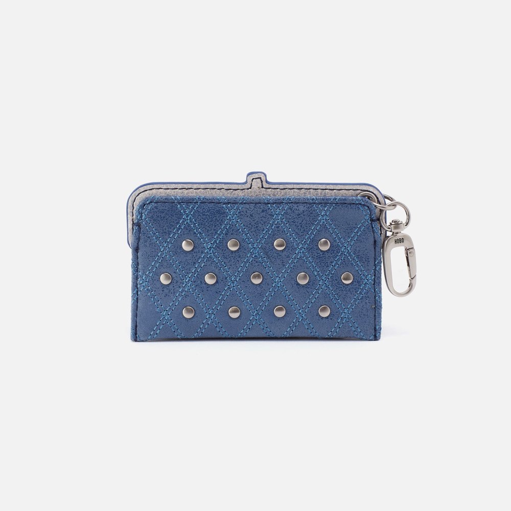 Hobo | Lauren Card Case Charm in Buffed Leather - Azure