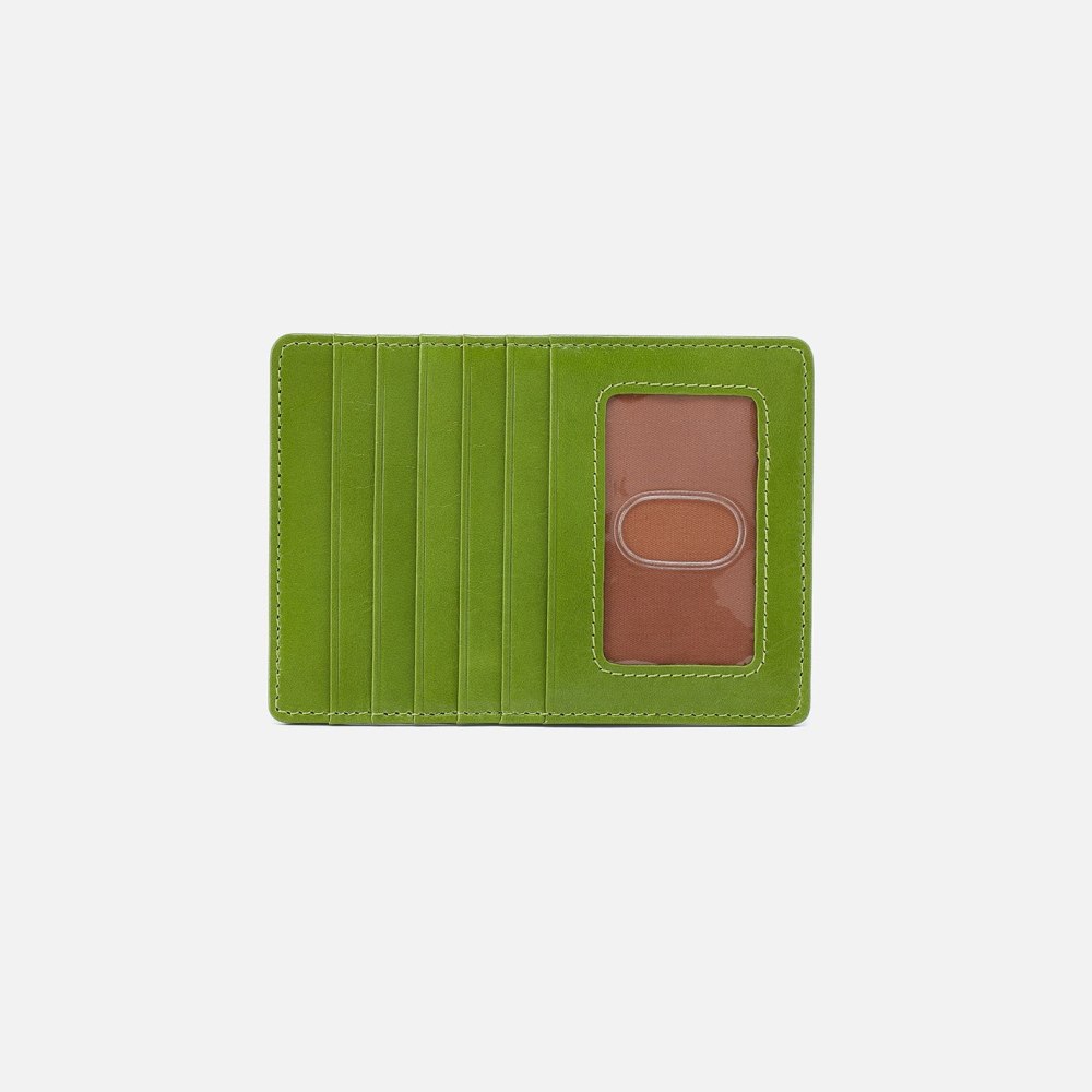 Hobo | Euro Slide Card Case in Polished Leather - Garden Green - Click Image to Close