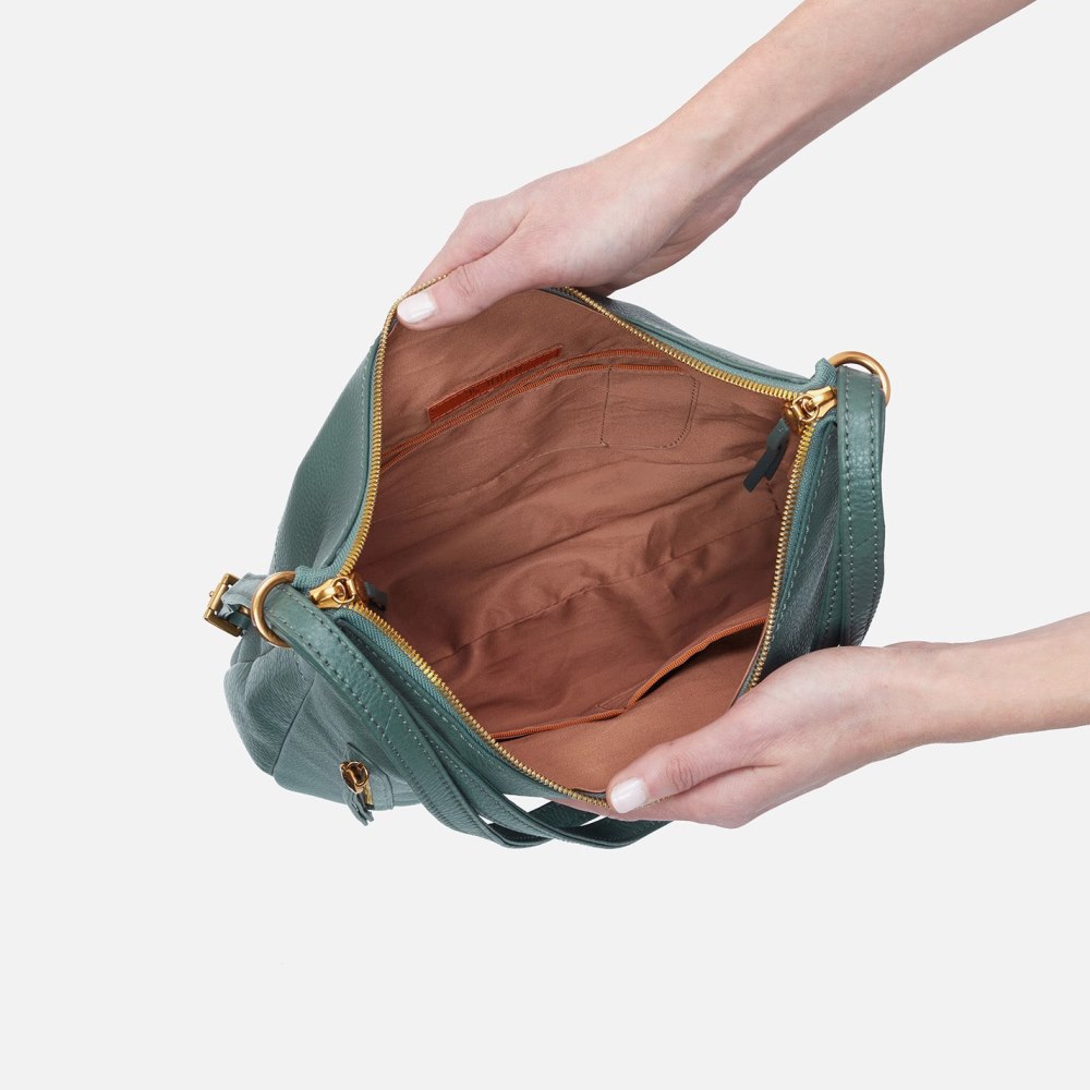 Hobo | Merrin Convertible Backpack in Pebbled Leather - Sage Leaf