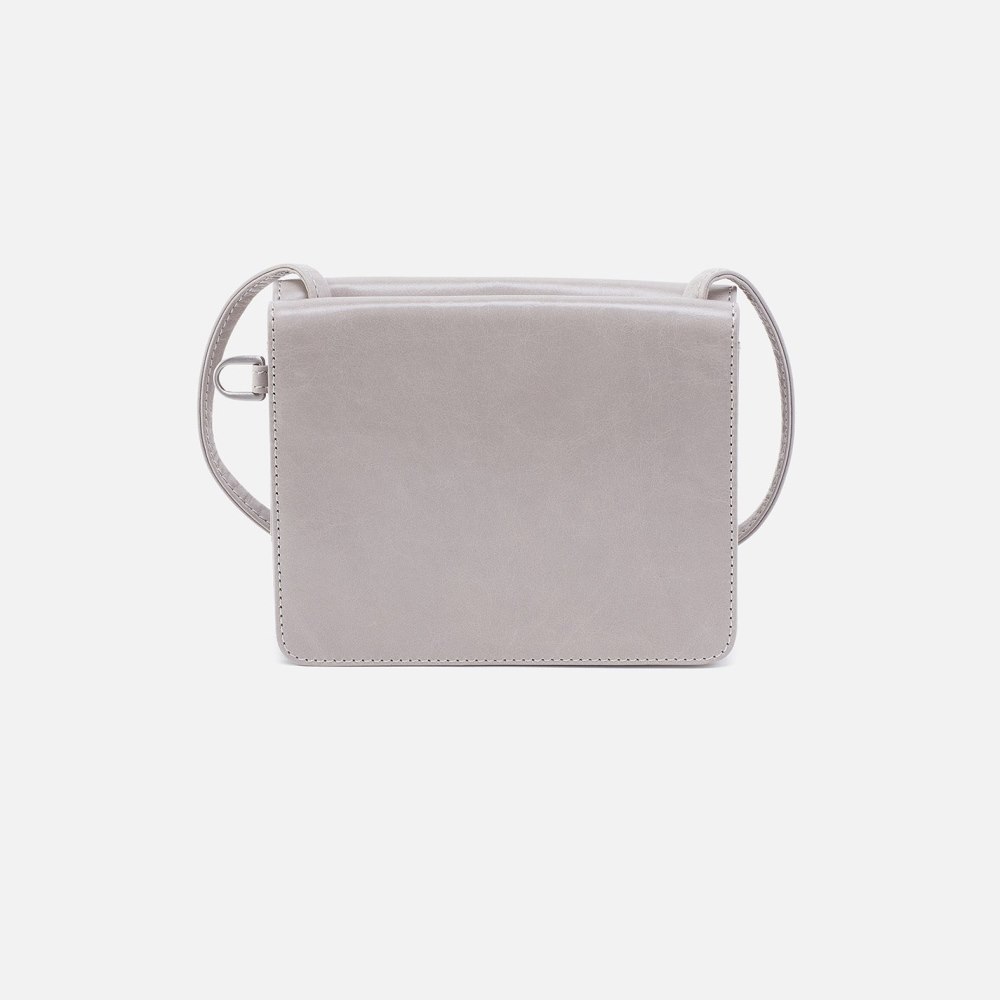 Hobo | Jill Wallet Crossbody in Polished Leather - Light Grey