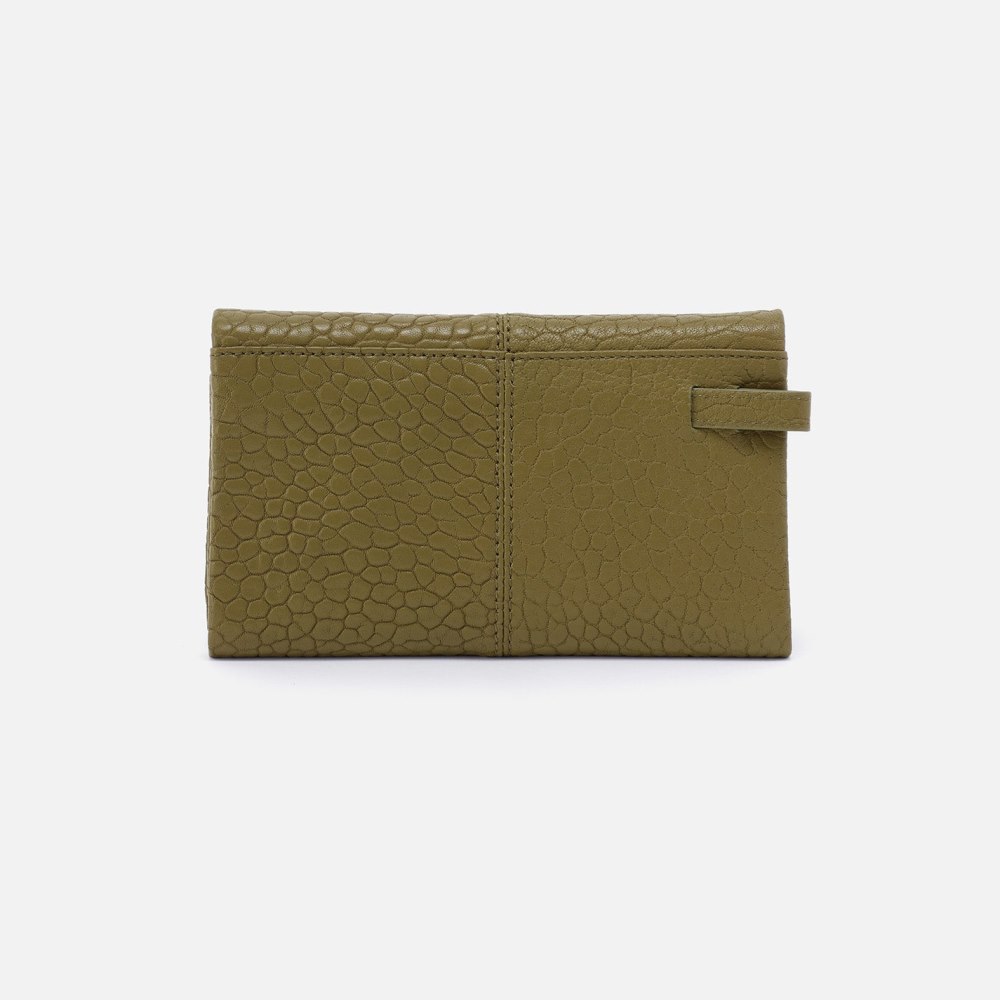 Hobo | Keen Continental Wallet in Bubble Pebbled Leather - Green