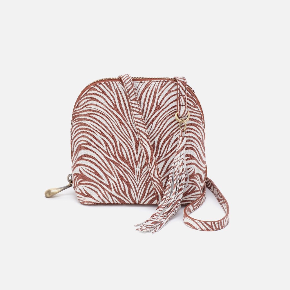 Hobo | Nash Crossbody in Printed Leather - Ginger Zebra - Click Image to Close