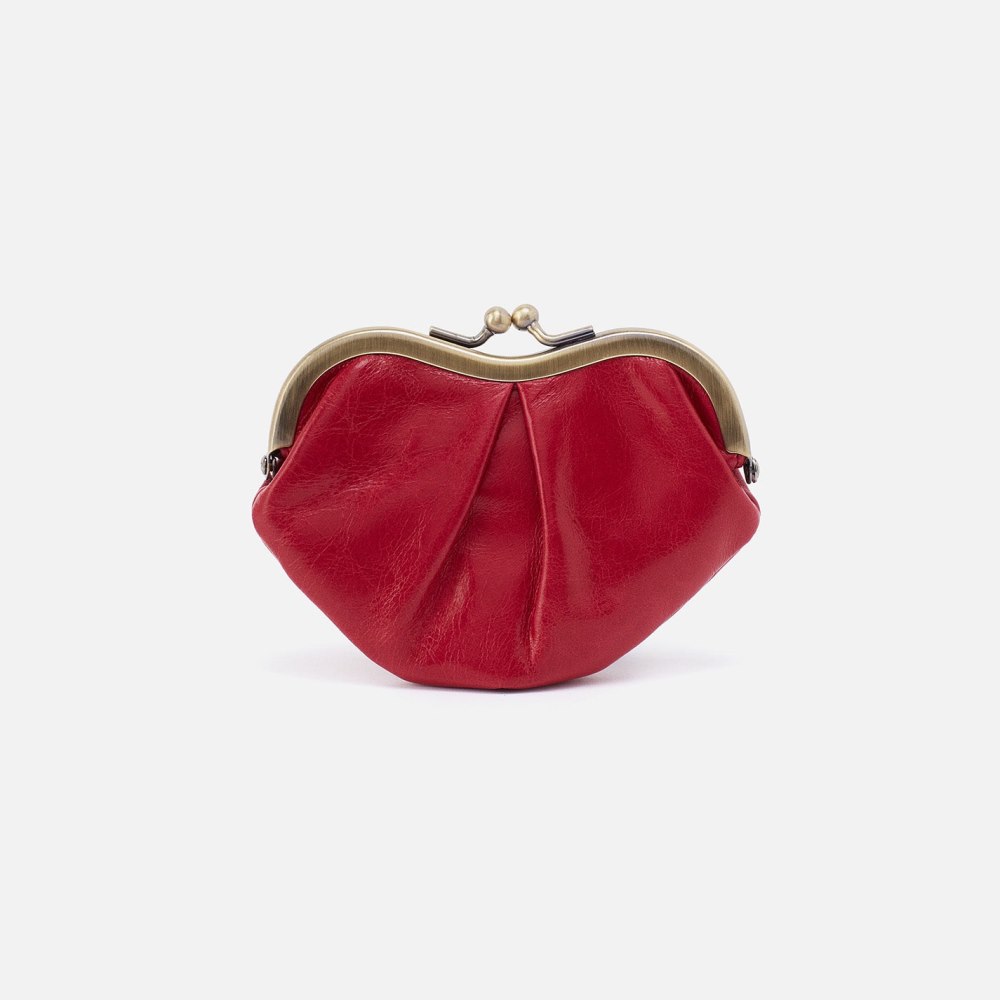 Hobo | Heart Frame Key Fob in Polished Leather - Claret