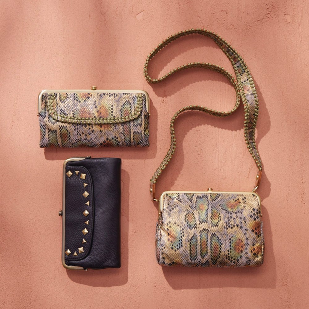 Hobo | Lauren Crossbody in Printed Leather - Opal Snake Print