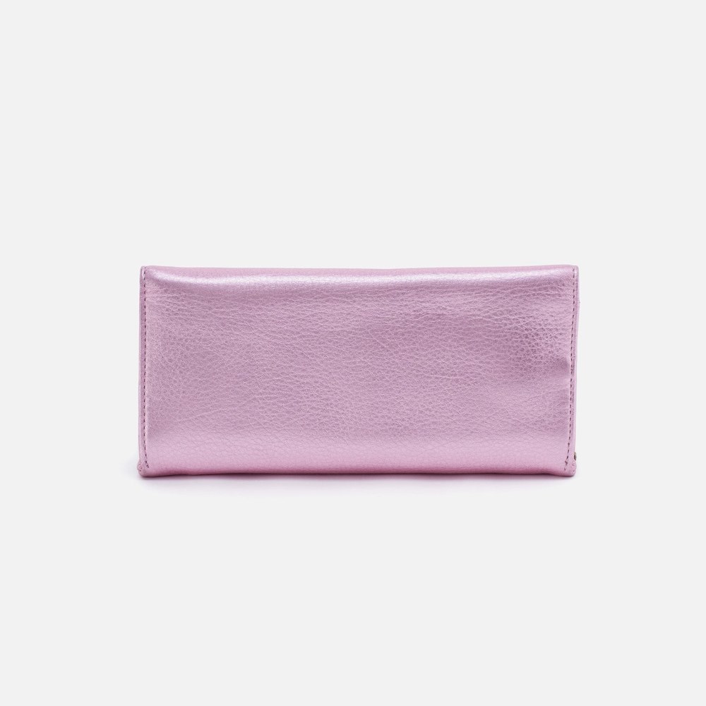 Hobo | Rachel Continental Wallet in Metallic Leather - Pink Metallic