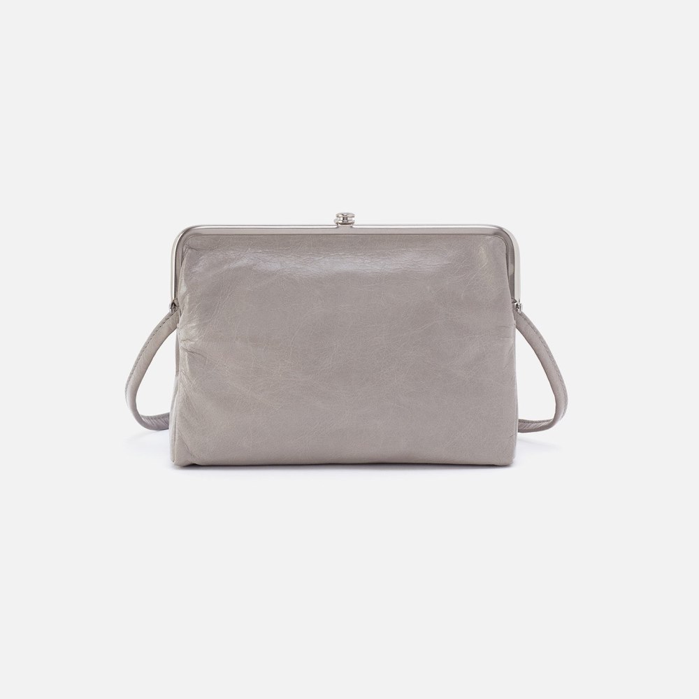 Hobo | Lauren Crossbody in Polished Leather - Light Grey