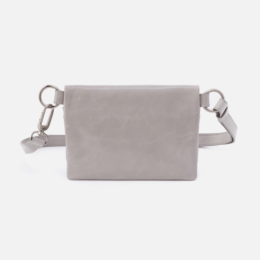 Hobo | Winn Belt Bag in Polished Leather - Light Grey