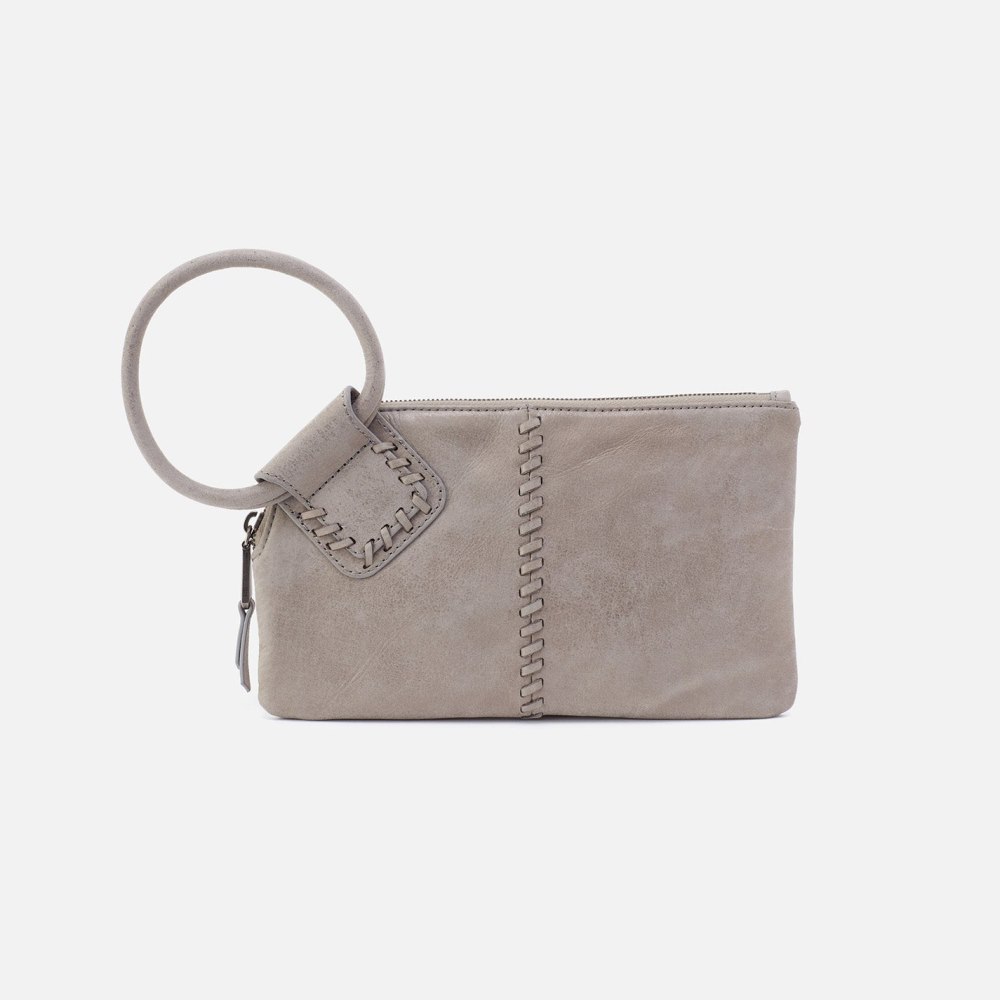 Hobo | Sable Wristlet in Metallic Leather - Granite Grey - Click Image to Close