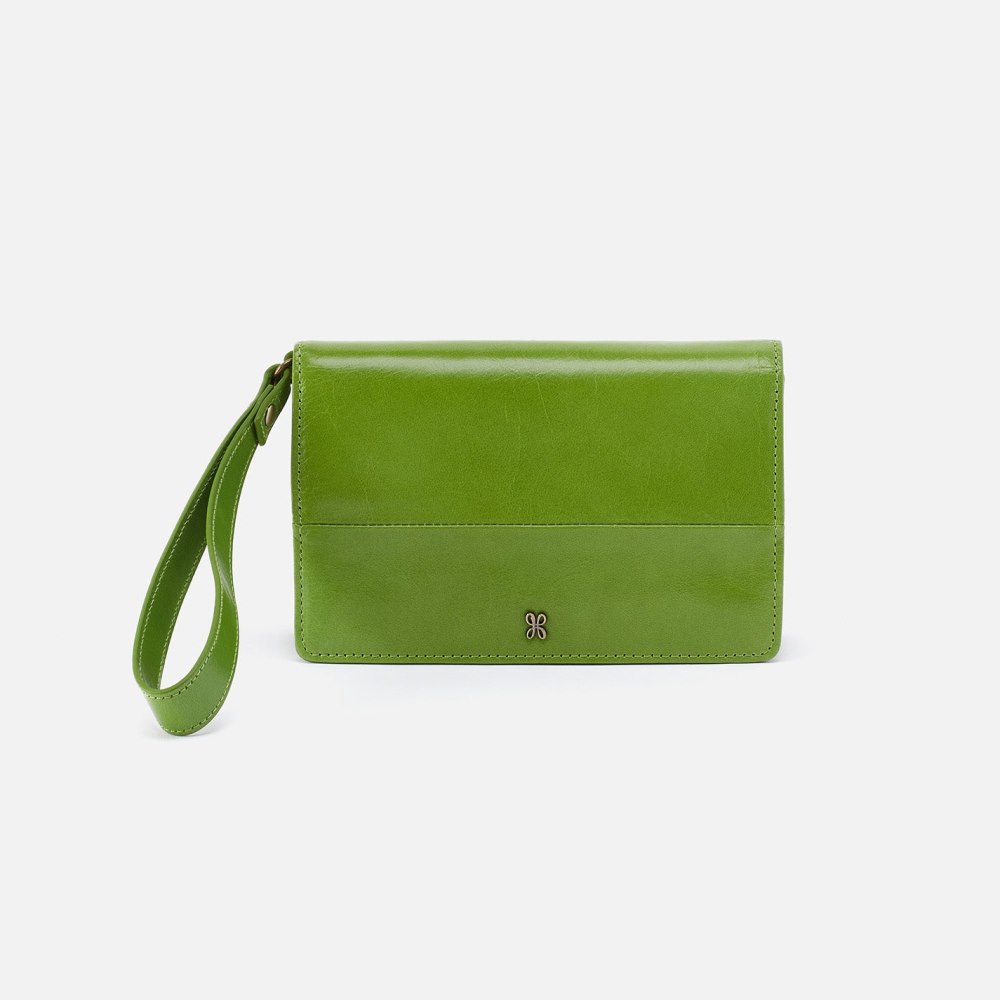 Hobo | Jill Wristlet in Polished Leather - Garden Green