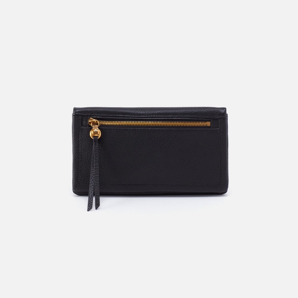 Hobo | Lumen Continental Wallet in Pebbled Leather - Black