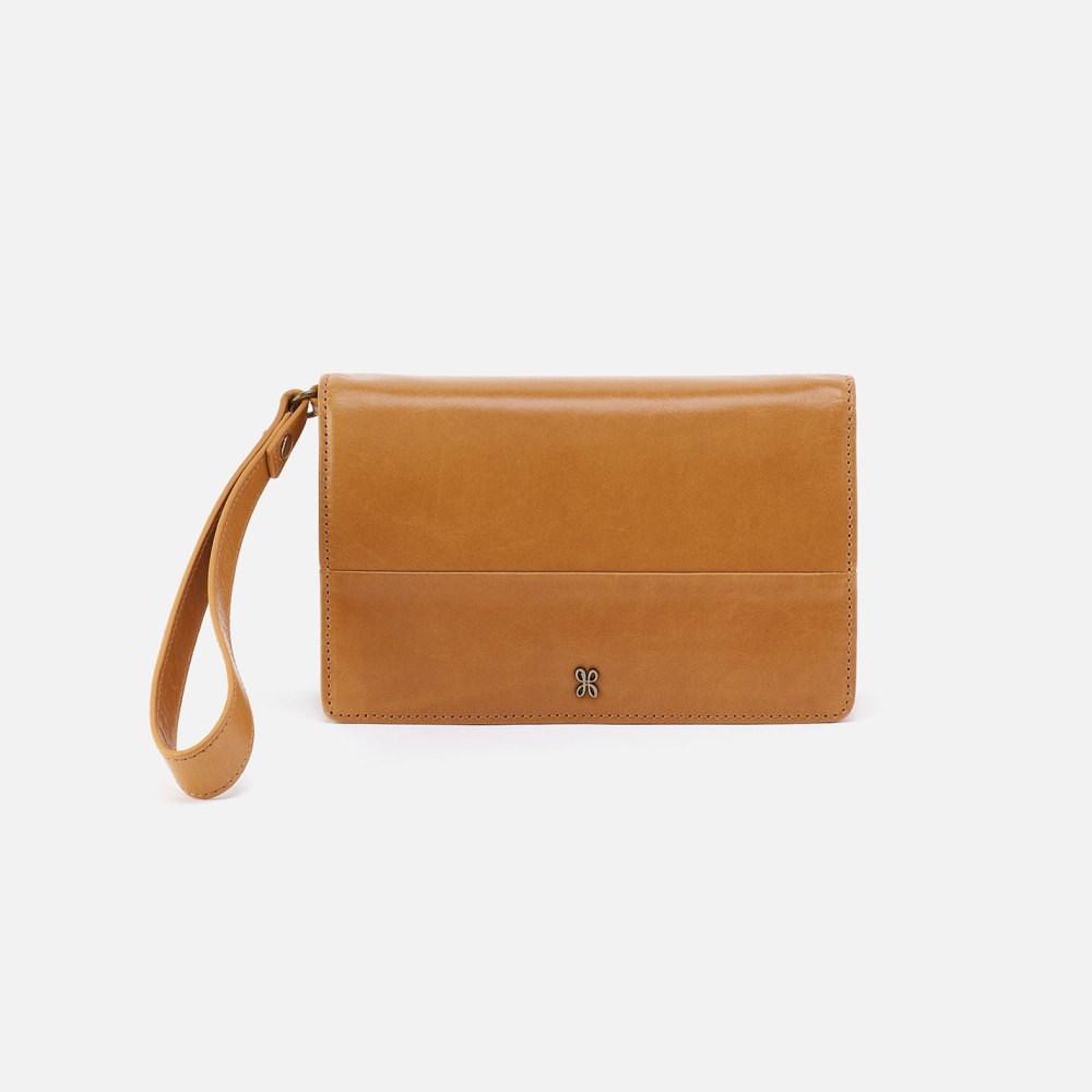 Hobo | Jill Wristlet in Polished Leather - Natural - Click Image to Close